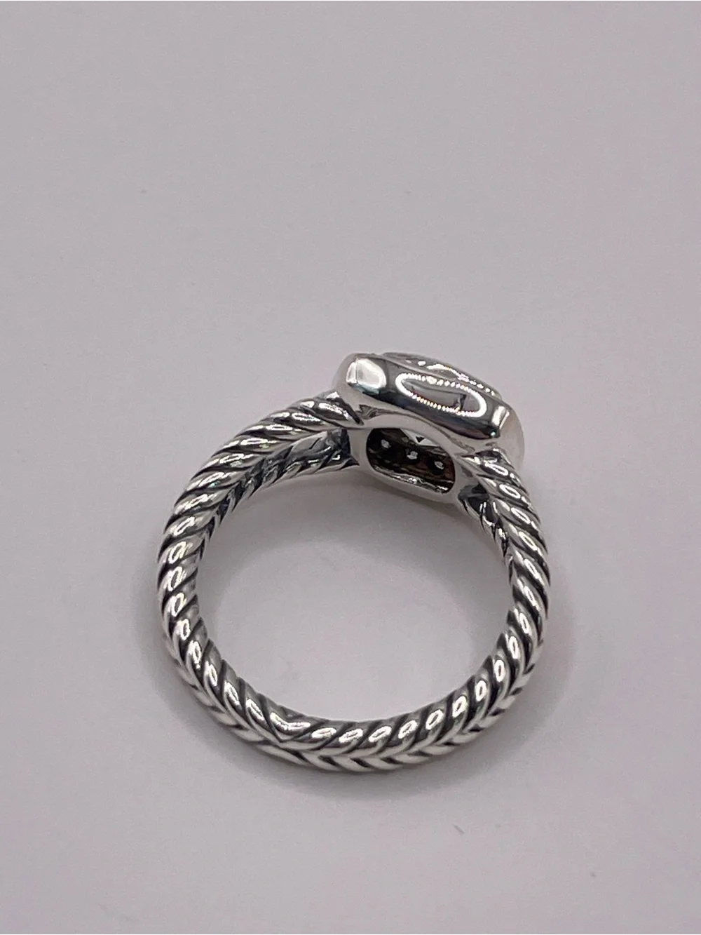 David Yurman Petite Albion Ring with Prasiolite and Diamonds